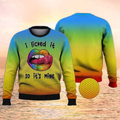 I licked It So It's Mine Tshirt, Lgbt Shirt, Pride Mom Shirt, Pride 3D Tee Shirt, Gay Hoodie, Lesbian Sweatshirt TO2736