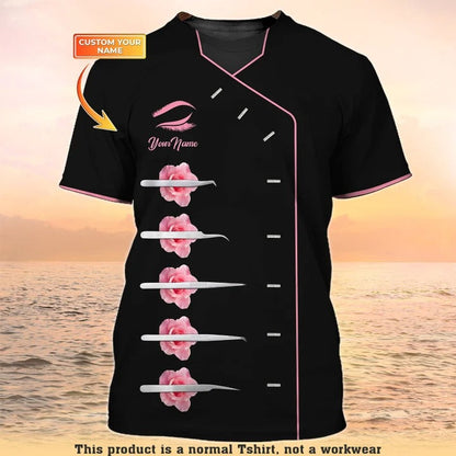 Salon Uniform Tshirt Spa Custom T Shirt 3D Tweezer Shirts Women Spa Shirt TO2339