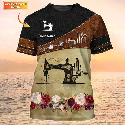 Custom 3D Printed Sewing Tshirt Men Women, Shirt With Sewing Design, Tailor Shirt, Tailors Gifts TO2348