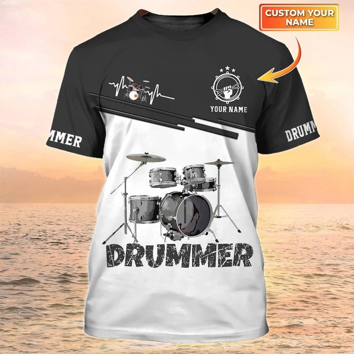 Custom Name Drummer Tshirt, 3D All Over Printed Drummer Shirt, Drummer Gifts TO2370