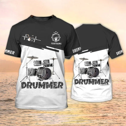 Custom Name Drummer Tshirt, 3D All Over Printed Drummer Shirt, Drummer Gifts TO2370