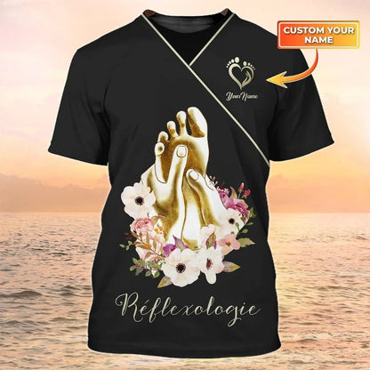 Réflexologie Shirts Massage Foot Tshirt Réflexologie Custom Uniform TO2376