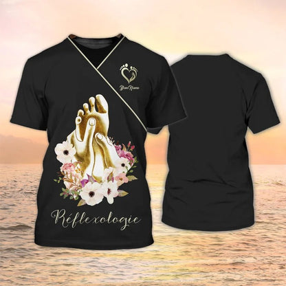 Réflexologie Shirts Massage Foot Tshirt Réflexologie Custom Uniform TO2376