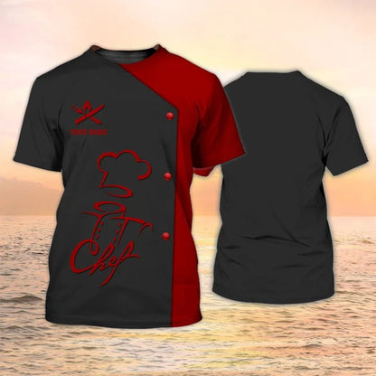 Chef Apparel Chef Wear Chef Clothing for Restaurants Custom Chef Tshirt Black & Red TO2422