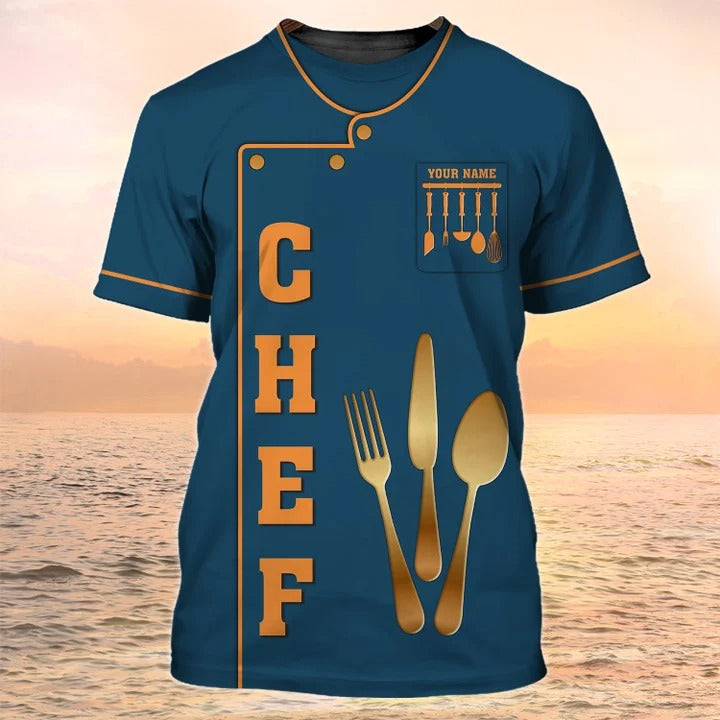 Customized Chef Shirt Chef Apparel Chef Wear Cook T Shirt 3D Men Women TO2421