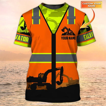 Personalized 3D Printed Excavator Operator Shirts, Excavator Man Worker T Shirt, Gift For Excavator TO2464