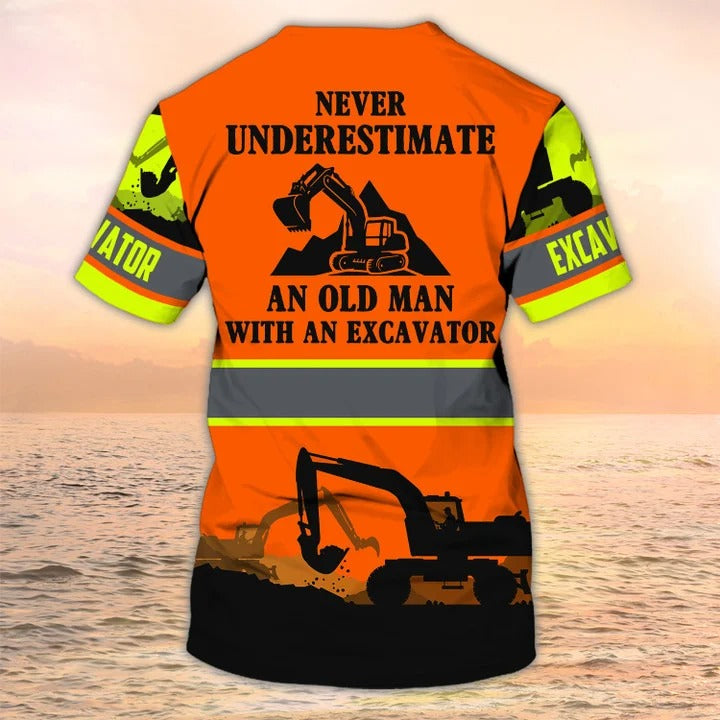 Personalized 3D Printed Excavator Operator Shirts, Excavator Man Worker T Shirt, Gift For Excavator TO2464