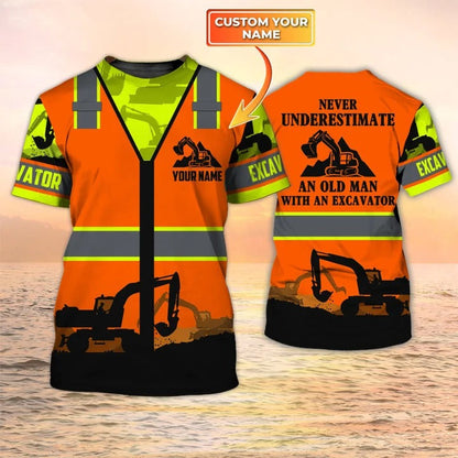 Personalized 3D Printed Excavator Operator Shirts, Excavator Man Worker T Shirt, Gift For Excavator TO2464