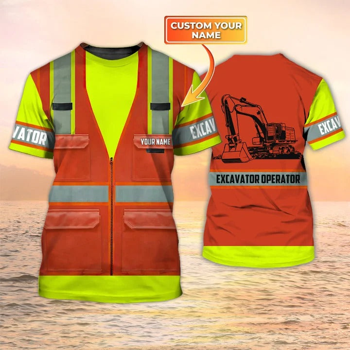 Personalized Name Operator Excavator T Shirt Man, To My Excavator Husband, Excavator gift For Him TO2461