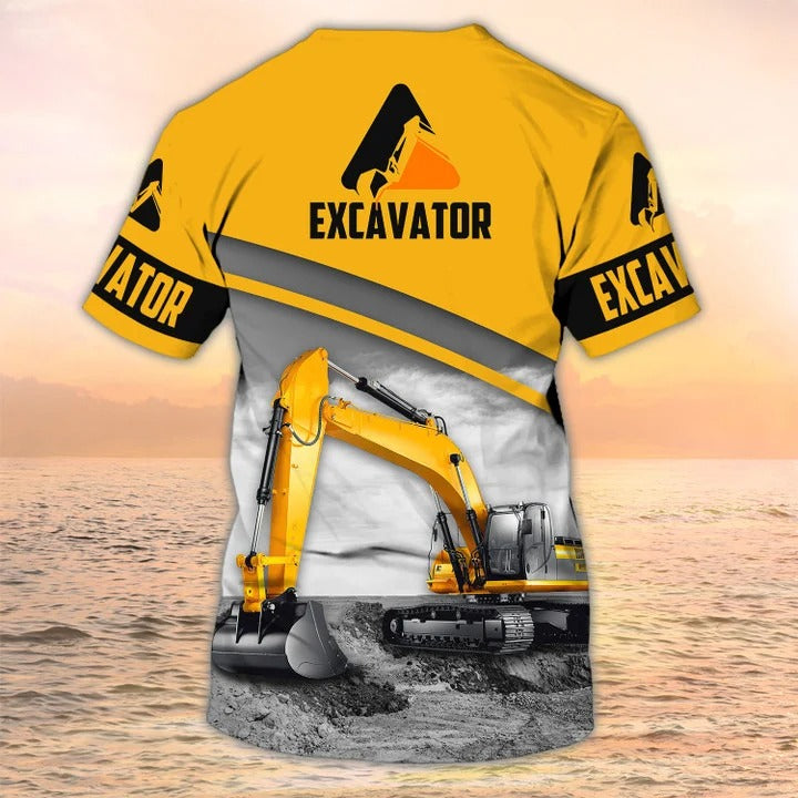 Personalized Excavator 3D Print T Shirt, Excavator Worker Shirt Men, Excavator Man Gift TO2460