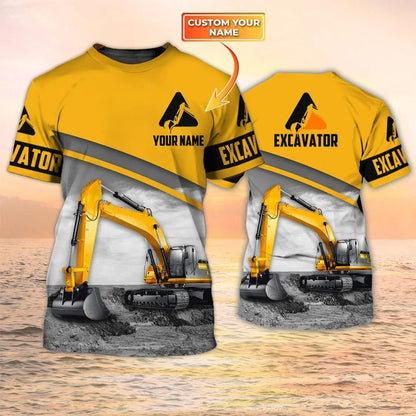 Personalized Excavator 3D Print T Shirt, Excavator Worker Shirt Men, Excavator Man Gift TO2460