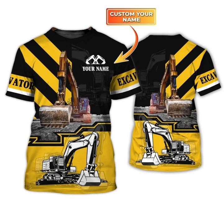 3D Men's Women's Excavator T Shirt, Gift For Excavator Man, Excavator Shirts TO2489