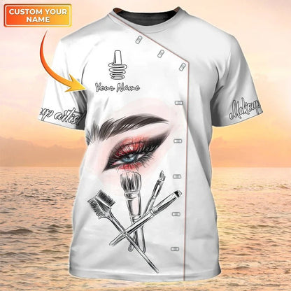 Makeup Artist Personalized Shirt Lashes Tshirt White [Non Workwear] TO2565