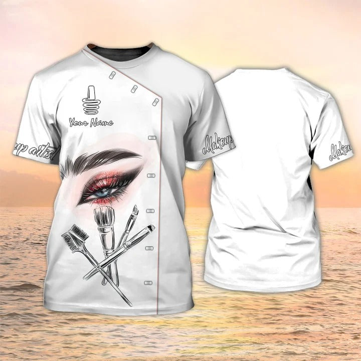 Makeup Artist Personalized Shirt Lashes Tshirt White [Non Workwear] TO2565