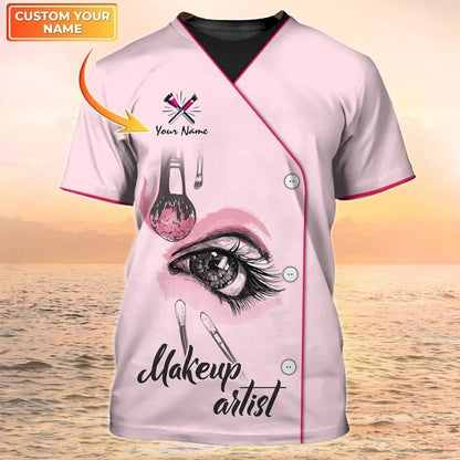 Makeup Artist Personalized Shirt Lashes Tshirt Pink TO2564