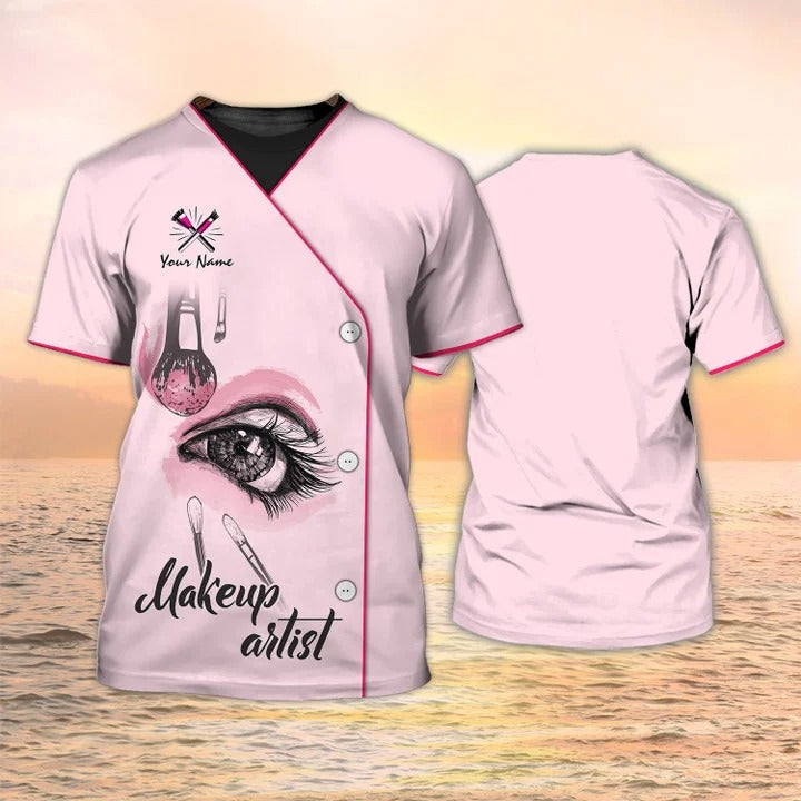 Makeup Artist Personalized Shirt Lashes Tshirt Pink TO2564