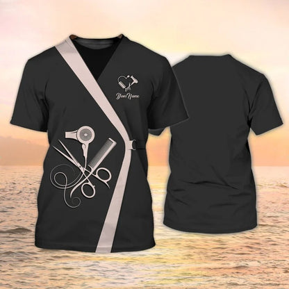 Custom 3D Hairdresser Uniform Hairstylist Shirt Men Women, Hairdresser Tools Shirts TO2560