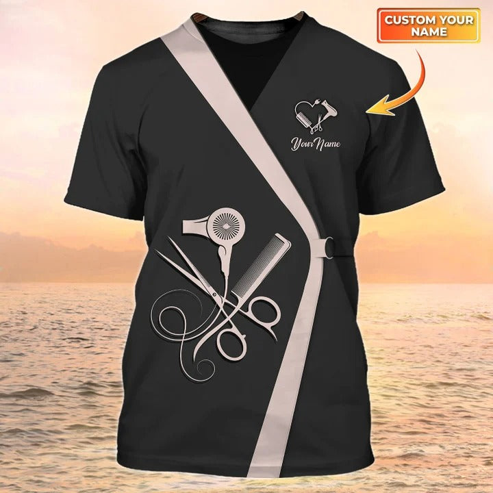 Custom 3D Hairdresser Uniform Hairstylist Shirt Men Women, Hairdresser Tools Shirts TO2560