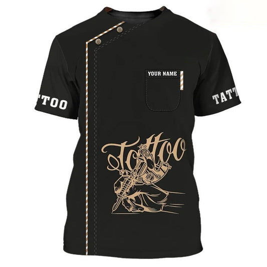 Tattoo Artist Personalized 3D TShirt Classic Tattoo Uniform, Tattoo Studio Tshirt, Christmas Present For Tattoo TO2716