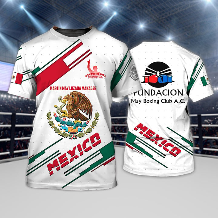 May Boxing Club Mexio Flag Martin May Lozada Manager 3D All Over Print, Mexico Shirt TO3057