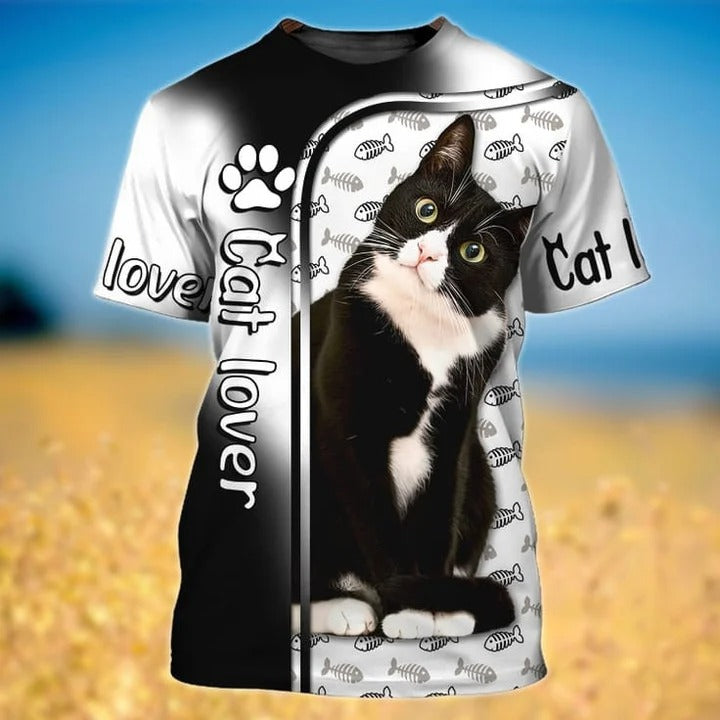 Love Tuxedo Cat 3D Printed Hoodie T Shirt, Clothing For Cat Lover TO2789