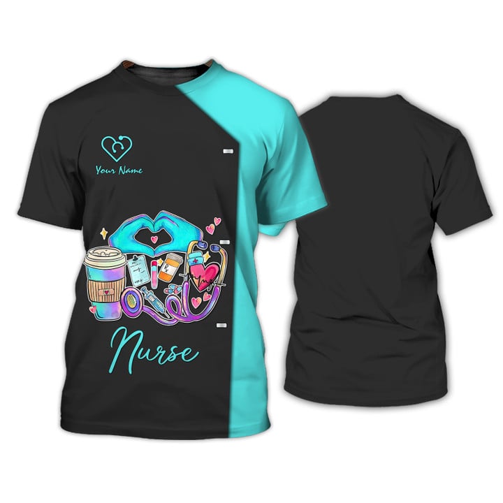 Blue Nurse Personalized 3D Shirt Nursing Tools T-shirt Custom Nurse Life Tshirt TO3167