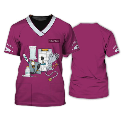 Nurse T-shirt Best For Wearing Nurse Scrubs Custom Nursing Shirt Purple TO3166