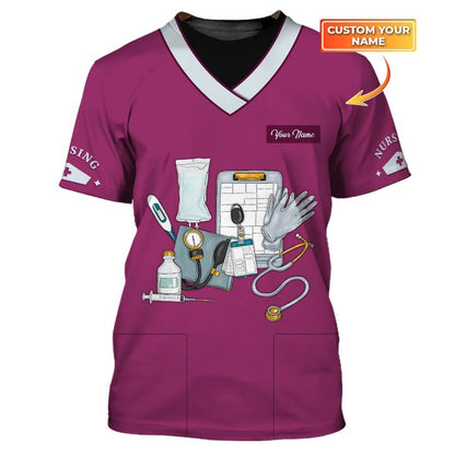 Nurse T-shirt Best For Wearing Nurse Scrubs Custom Nursing Shirt Purple TO3166