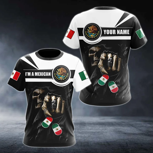 Customize I'm A Mexican Skull 3D Shirts, Skull Mexico Shirt, Keychain Shirt TO3075