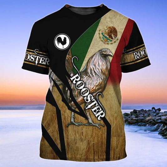 3D All Over Print Mexican Shirts, Mexico Rooster Flag T Shirt, Mexico Shirt For Dad Mexican Shirt TO2858