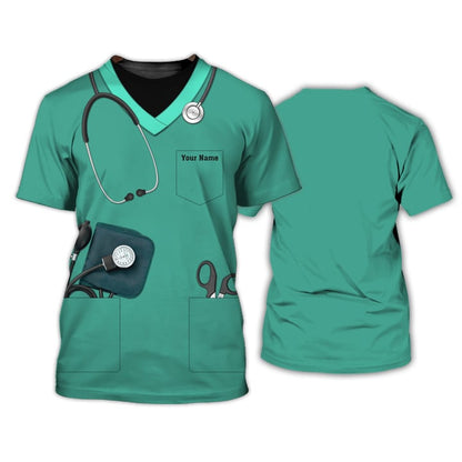 3D All Over Print Nurse Uniform Shirt, Nurse 3D Tee Shirt Custom Name Nurse 3D Shirt, Gift for Nurse TO3154