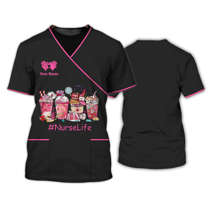 3D All Over Print Nurse Shirt, #NurseLife Tee Shirt Medical Scrubs Clothing Custom Nurse Tshirt TO3153