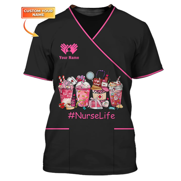 3D All Over Print Nurse Shirt, #NurseLife Tee Shirt Medical Scrubs Clothing Custom Nurse Tshirt TO3153