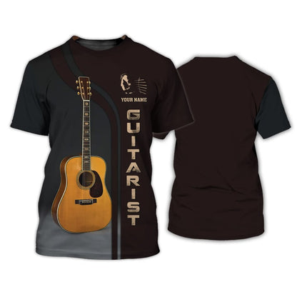 Customized Guitar Tee Shirt Guitar Personalized Name 3D T-Shirt Gift For Guitarist TO3109