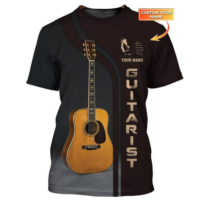 Customized Guitar Tee Shirt Guitar Personalized Name 3D T-Shirt Gift For Guitarist TO3109