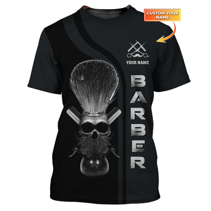 Barber Tee Shirt Custom Barber Uniform Barber Shop Skull Shirt, Barber Shirt, Skull Shirt TO3324