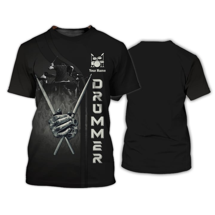 3D All Over Print Drum Shirt, Drummer Tee Shirt Drums Personalized Name 3D T-Shirt TO3108