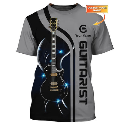 Guitarist Tshirt Guitar Electric Personalized Name 3D Tee Shirt Gift For Guitar Lovers TO3107