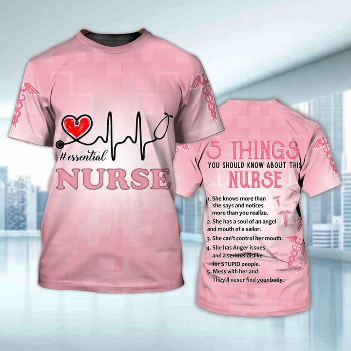 3D All Over Print Essential Nurse Shirt, 5 Things You Should Know About This Nurse Funny TShirt TO3179