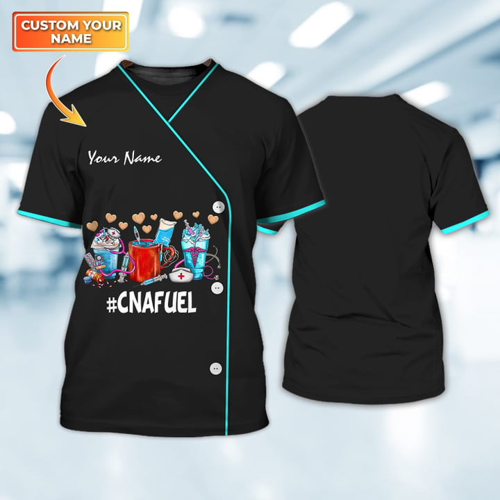 CNAFUEL Custom Nurse Tshirt, Uniform Nurse 3D Shirt, Gift for Women Nurse, Funny Shirt for Nurse TO3180