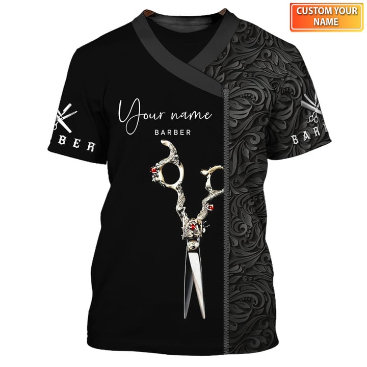 3D All Over Printed Barber Shirt, Men Barber Uniform, Scissors Barber Stylist TO3318