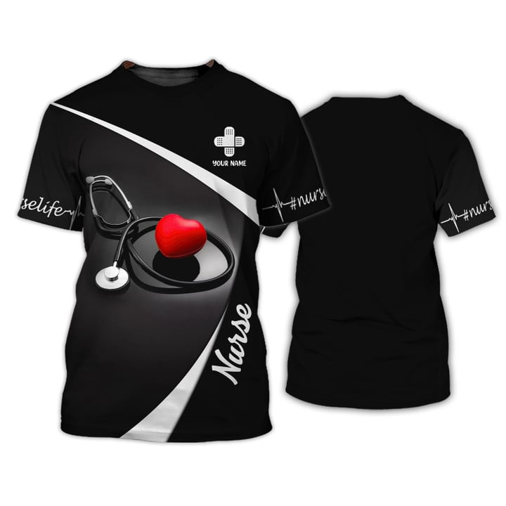 Nurse Heart 3D Tee Shirt Nursing Custom Tshirt, Perfect Shirt for Nurse, Nurse Heart Shirt TO3366