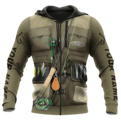 Personalized Walleye Fishing Tool 3D Hoodie Shirt, Fishing Shirt for Man, Fishing Hoodie Zipper Hoodie SO0440