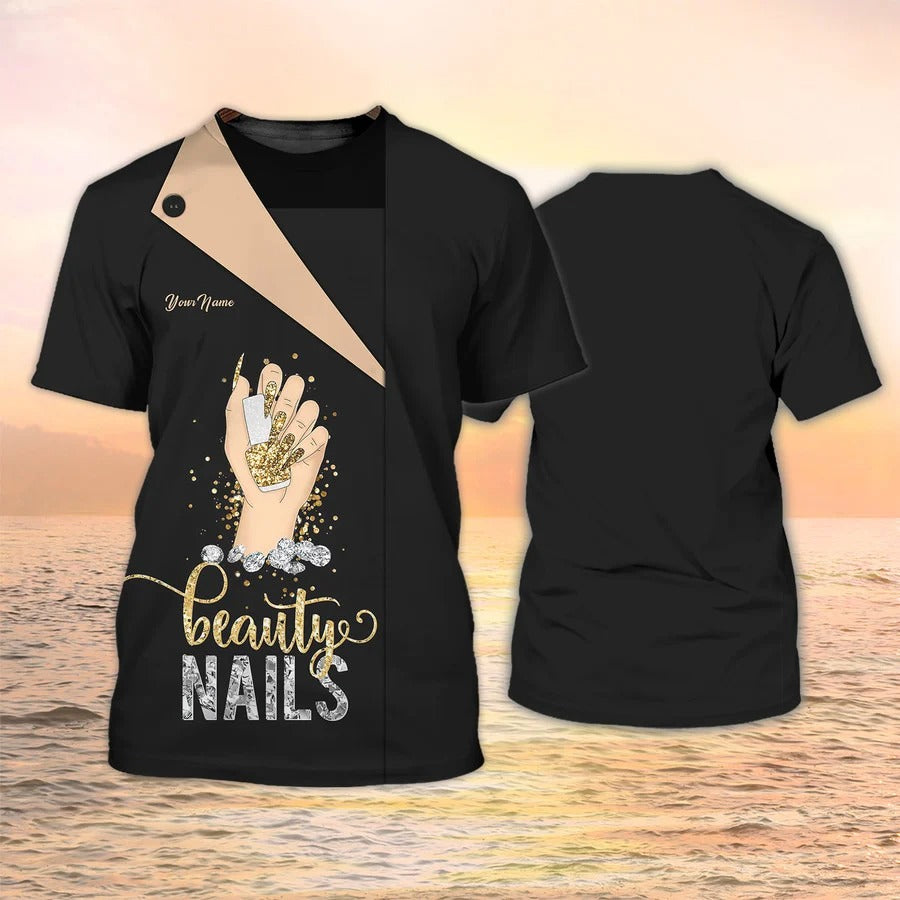 Nail Salon Uniform Nail Technician Personalized 3D Shirt Beauty Nails TO2590