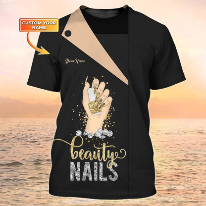 Nail Salon Uniform Nail Technician Personalized 3D Shirt Beauty Nails TO2590