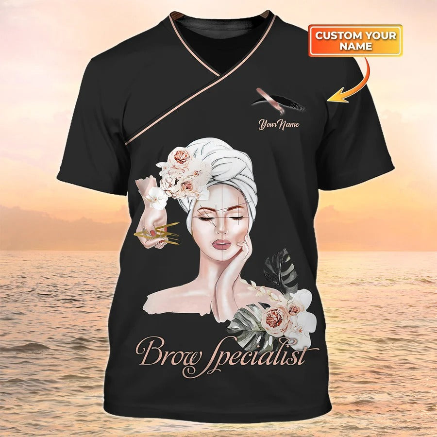 Brow Specialis 3D Print T Shirt Eyebrow Custom Shirt Brow Lashes Apparel TO2589