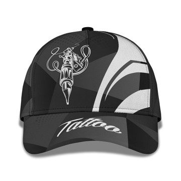 Black & White Tattoo Artist Shop Personalized Name Ball Cap CA0320