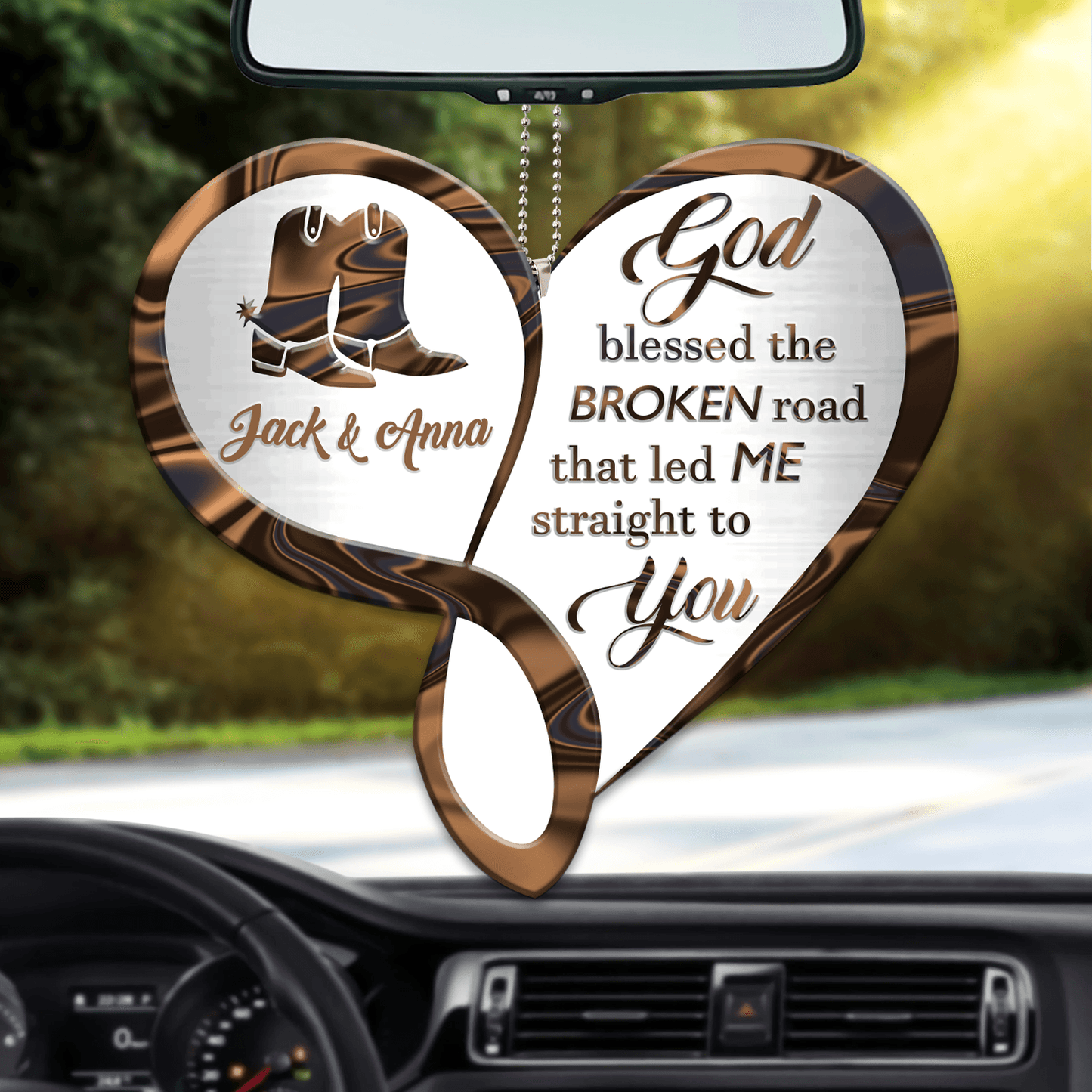 Infinity Heart Cowgirl God Blessed Personalized Ornament OO0082