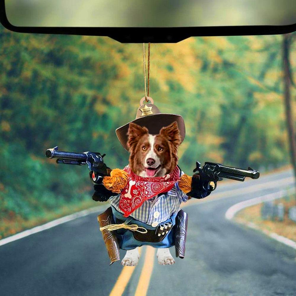 Border Collie Cowboy Auto Hanging Ornament Dog Ornament Dog Lover Gift OO0680