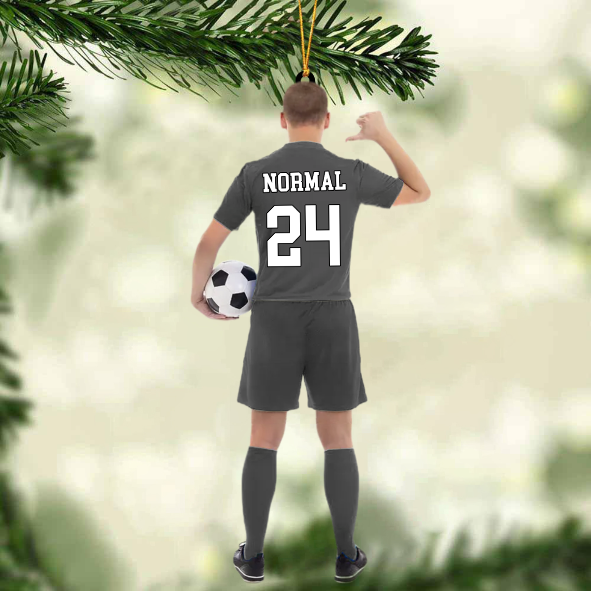 Personalized Ornament Soccer Player Acrylic Ornament 2 Sides Christmas Ornament For Soccer Lovers OO1814